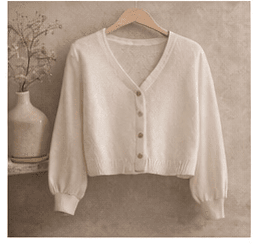 Vネックカーディガン（アイボリー）