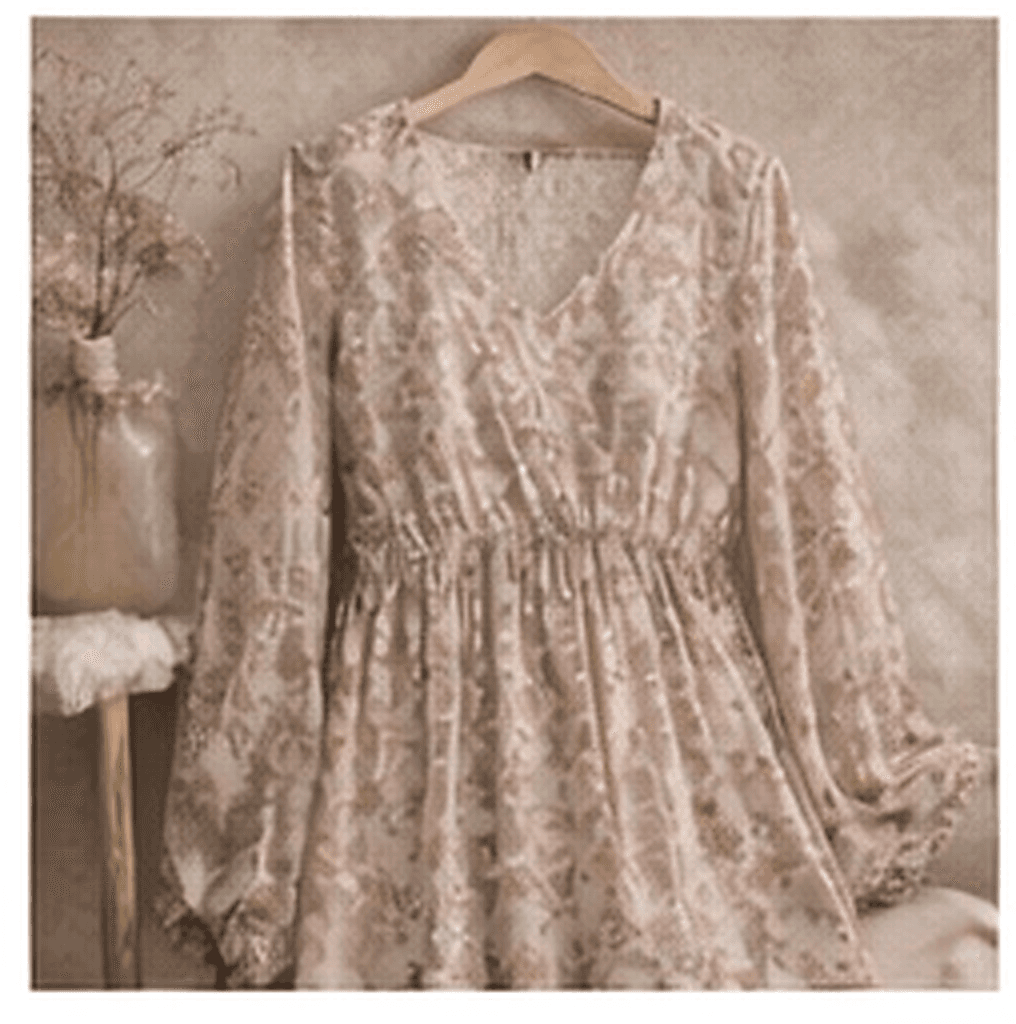 フラワーワンピース（ピンクベージュ）