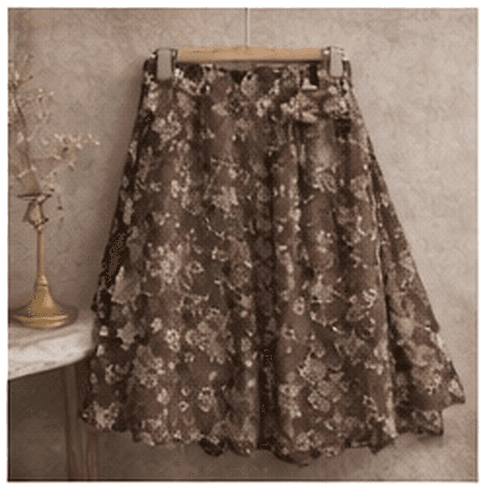 フラワースカート（ブラウン）