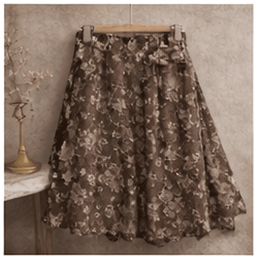 フラワースカート（ブラウン）
