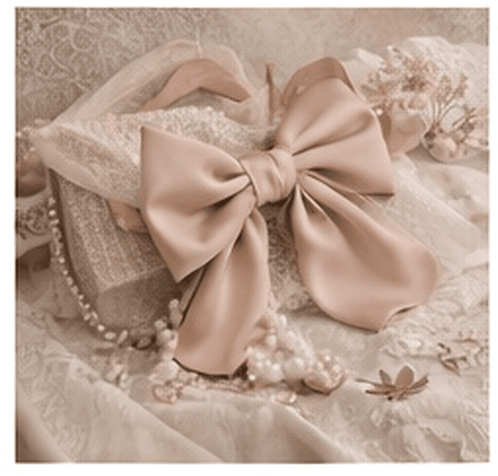 ビッグリボンアクセサリー（ピンクベージュ）