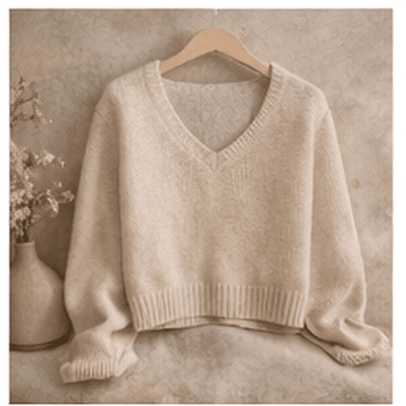 Vネックニット（アイボリー）